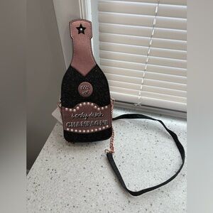 Skinny Dip-Black and Pink Champagne Bottle Bag